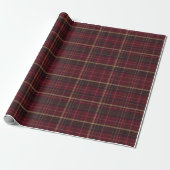Burgundy and Tan Plaid Tartan Wrapping Paper  ラッピングペーパー (アンロールド)