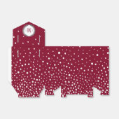 Burgundy and white polka dot pattern wedding fav フェイバーボックス (折り畳みなし)