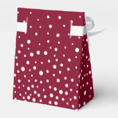 Burgundy and white polka dot pattern wedding fav フェイバーボックス (裏面サイド)
