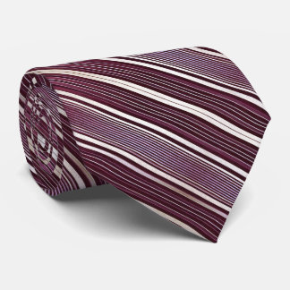 Burgundy and White Striped Tie ネクタイ