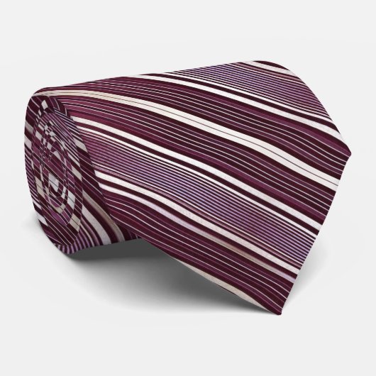 Burgundy and White Striped Tie ネクタイ (ロール)