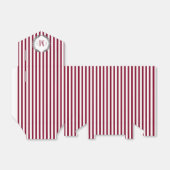 Burgundy and white stripes monogram wedding フェイバーボックス (折り畳みなし)
