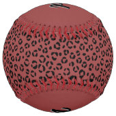 Burgundy Animal Print (personalize) ソフトボール (正面)