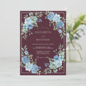 Burgundy Atmospheric Winter Wedding 招待状 (スタンド正面)