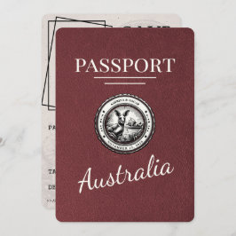 Burgundy Australia Passport日付の保存 セーブザデート