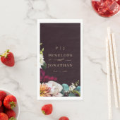 Burgundy Autumn Floral Gold Monogram Wedding (インサイチュ)