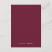 Burgundy Autumn Watercolor Floral Wedding エンクロージャーカード (裏面)