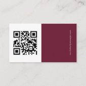 Burgundy Autumn Watercolor QR Info Wedding エンクロージャーカード (裏面)