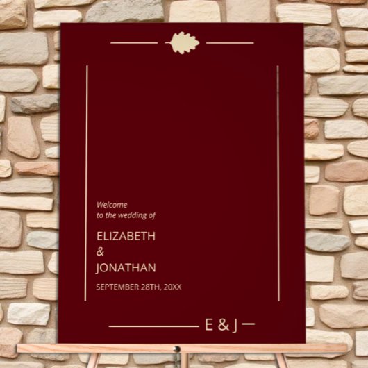 Burgundy Autumn Wedding アクリルサイン