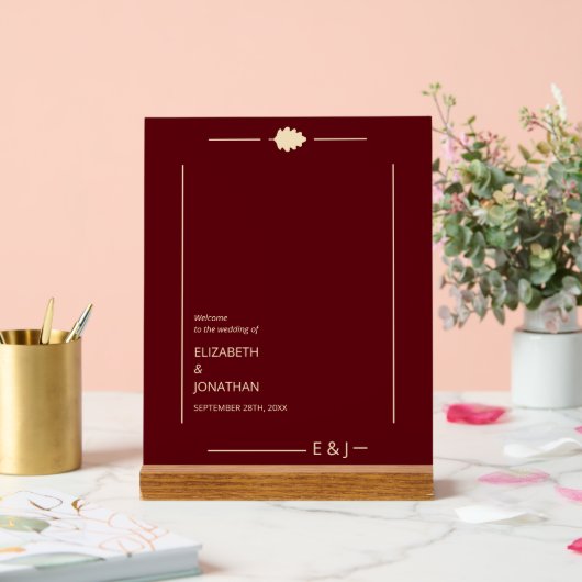 Burgundy Autumn Wedding アクリルサイン (ウェディング)