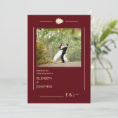 Burgundy Autumn Wedding サンキューカード (スタンド正面)