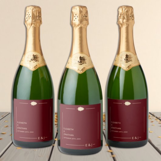 Burgundy Autumn Wedding スパークリングワインラベル