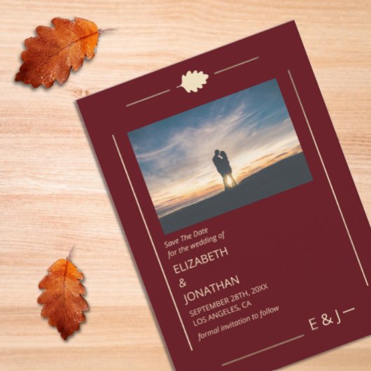 Burgundy Autumn Wedding セーブザデート