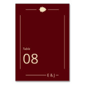 Burgundy Autumn Wedding テーブルナンバー (裏面)