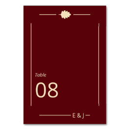 Burgundy Autumn Wedding テーブルナンバー