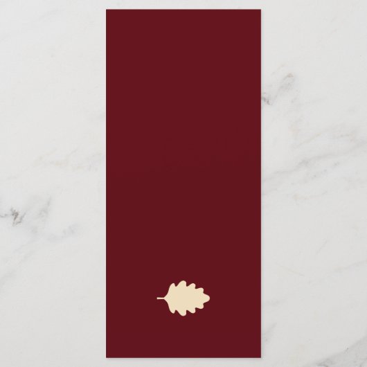 Burgundy Autumn Wedding メニュー (裏面)