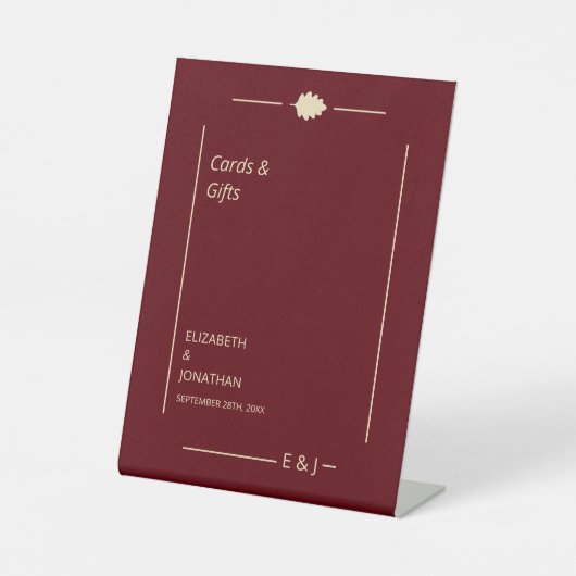 Burgundy Autumn Wedding 台座サイン (正面)
