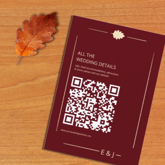 Burgundy Autumn Wedding Details エンクロージャーカード