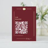 Burgundy Autumn Wedding Registry エンクロージャーカード (スタンド正面)