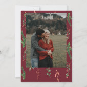 Burgundy Baby Showerのクリスマスリース 招待状 (裏面)