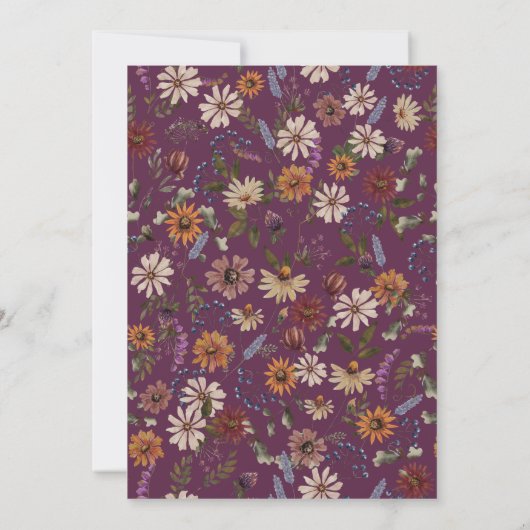 Burgundy Baby Shower 招待状 (裏面)