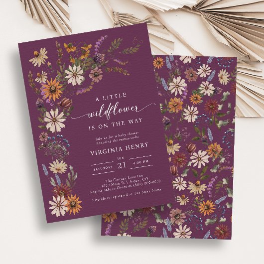 Burgundy Baby Shower 招待状