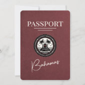 Burgundy Bahamas Passport日付の保存 セーブザデート (正面)