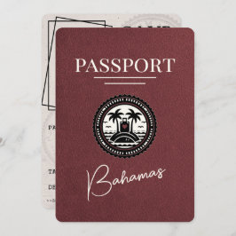 Burgundy Bahamas Passport日付の保存 セーブザデート