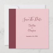 Burgundy Bar Save The Date Invitation セーブザデート (正面)
