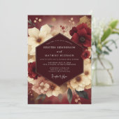 Burgundy Baroque Flora Wedding 招待状 (スタンド正面)
