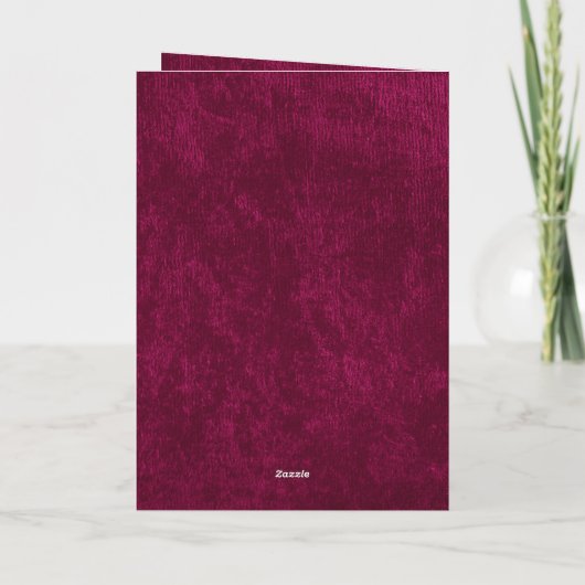 Burgundy Berry Velvet White Folded Wedding Program プログラム (裏面)