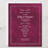 Burgundy Berry Velvet White Wedding Program (正面)