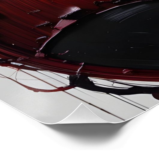 Burgundy Black Abstract Violin ポスター (コーナー)