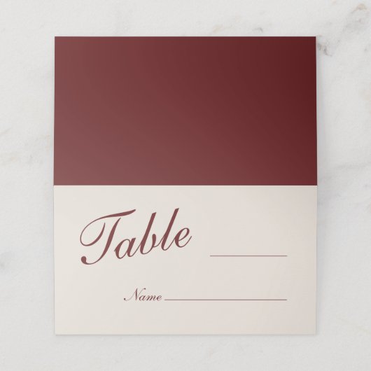 Burgundy Blank Wedding Place Cards プレイスカード (外部開封)