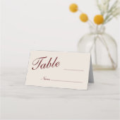 Burgundy Blank Wedding Place Cards プレイスカード (正面)