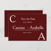 Burgundy Bliss：バージョン2日付を保存 セーブザデート (正面/裏面)