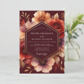 Burgundy Bloom Autumn Wedding 招待状 (スタンド正面)