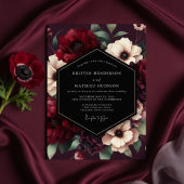 Burgundy Bloom Luxe Wedding 招待状