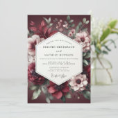 Burgundy Bloom Wedding 招待状 (スタンド正面)