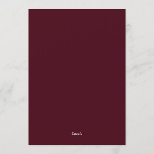 Burgundy & Blue Moody Bloom Wedding 招待状 (裏面)