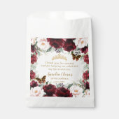 Burgundy Blush Floral Quinceanera Sweet 16  フェイバーバッグ (正面)