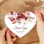 Burgundy & Blush Floral Wedding Sticker Sheet ハートシール