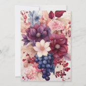 Burgundy & Blush Floral Wine Tasting Bridal Shower 招待状 (裏面)