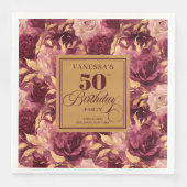 Burgundy blush gold roses 50th birthday party (正面)
