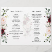 Burgundy Blush Modern Geometric Wedding Program (裏面)