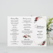 Burgundy Blush Modern Geometric Wedding Program (スタンド正面)