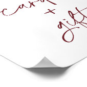 Burgundy Blush Pink Flowers Cards and Gifts Sign ポスター (角)