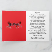 Burgundy Blush Roses Greenery Mother's Day  カード (内部)
