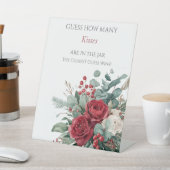 Burgundy & Blush Roses Guess How Many Kisses  台座サイン (インサイチュ)