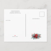 Burgundy & Blush Roses Wedding Save the Date 案内ポストカード (裏面)